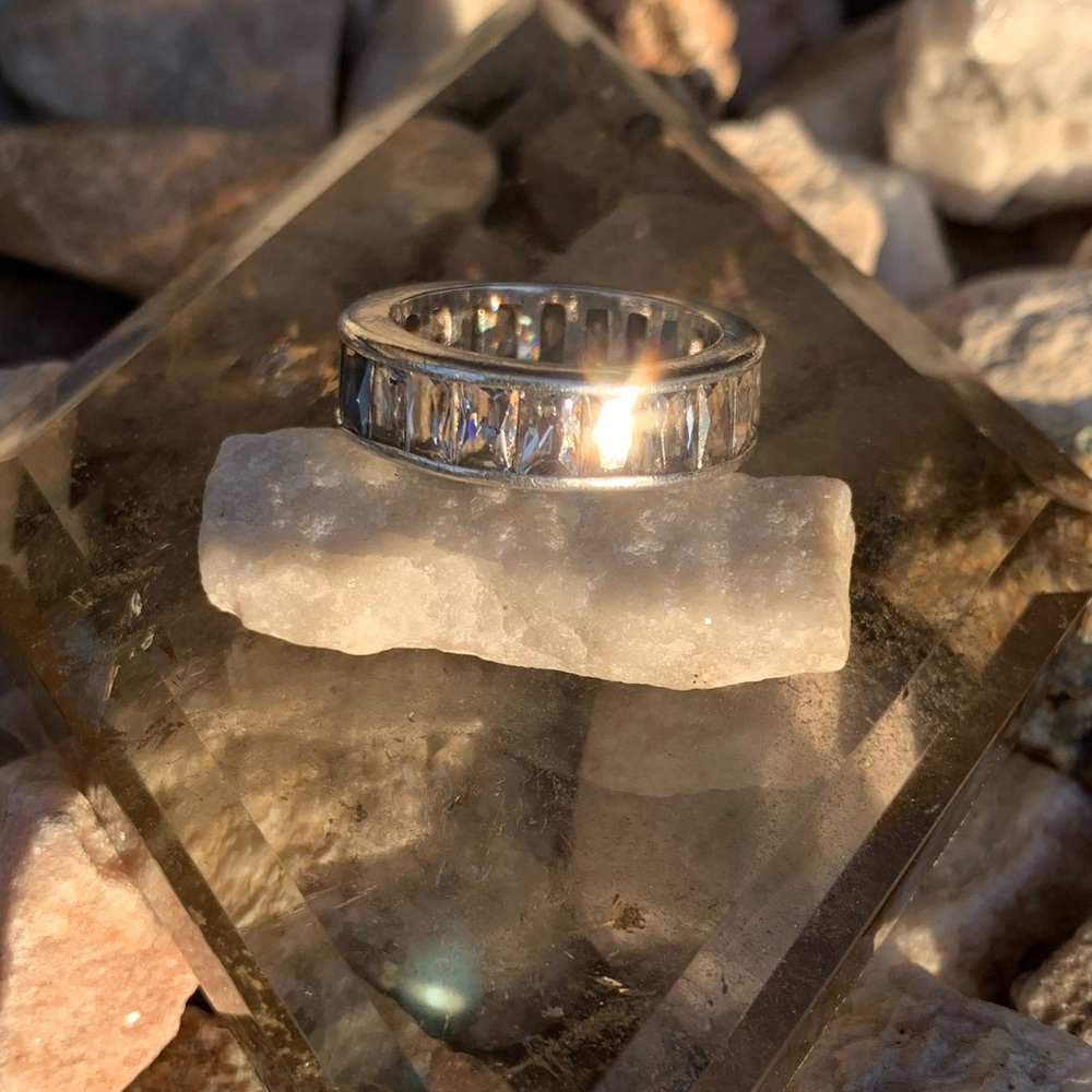 Silver & Diamond Wedding Band